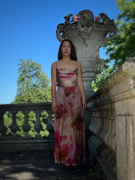 Jupe longue satinée