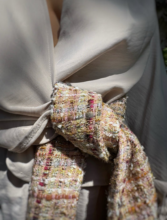 Cache-cœur à détails en tweed